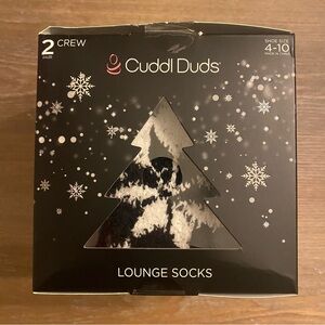 CUDDL DUDS (2 pair) Winter/Holiday Crew Lounge Socks